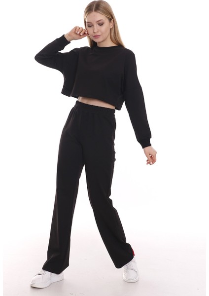 Uzun Kollu Crop Sweatshirt