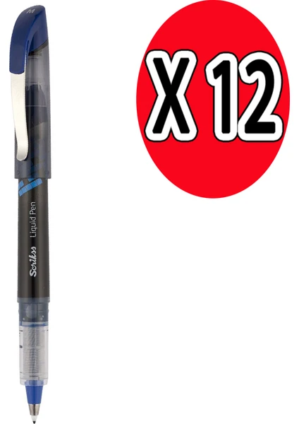 Lp-68 Roller Kalem Liquid Pen Konik Uç 12'li Mavi