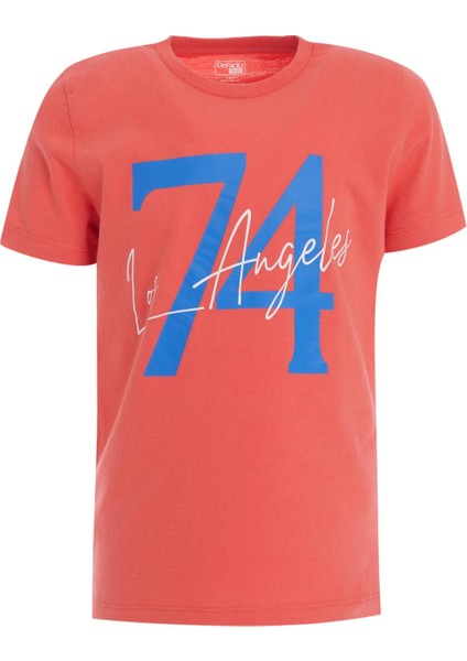 Erkek Çocuk Yazı Baskılı Kısa Kollu Tişört