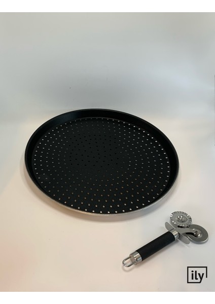 Ily Granit Delikli Pizza Tepsisi + Pizza Kesici fiyatları