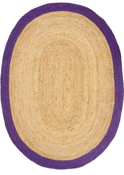 Agra Jüt Purple Oval El Dokuma Halısı 80 x 150 cm