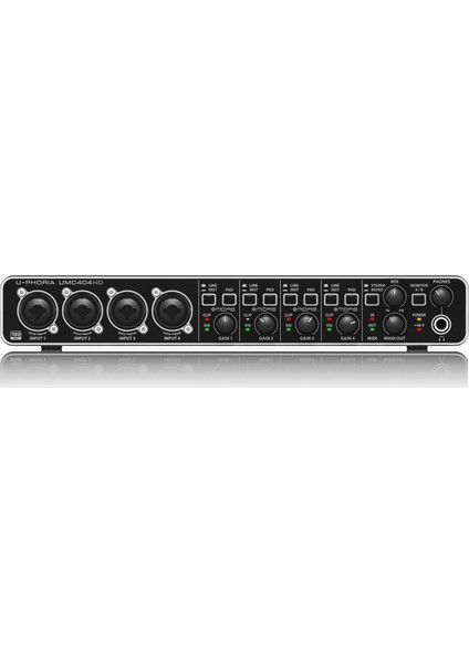 UMC404HD Mıdas Mic Preamp Audiophile 4x4, 24-Bit 192 Khz USB Ses Kartı