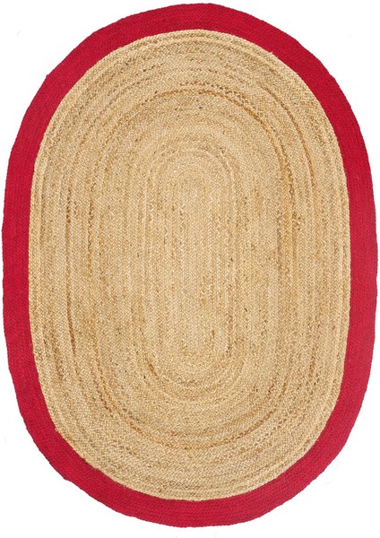 Agra Jüt Red Oval El Dokuma Halısı 120 x 180 cm