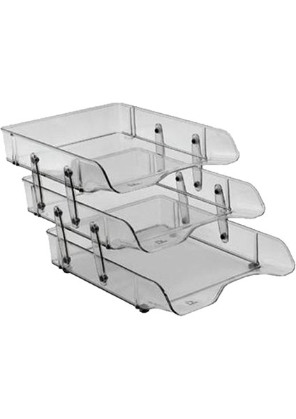 Evrak Rafı Hareketli Plastik 3 lü Şeffaf BF 333