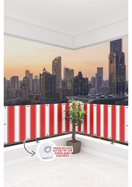Balkon Demir Perdesi, 320 x 65 Kırmızı fiyatları