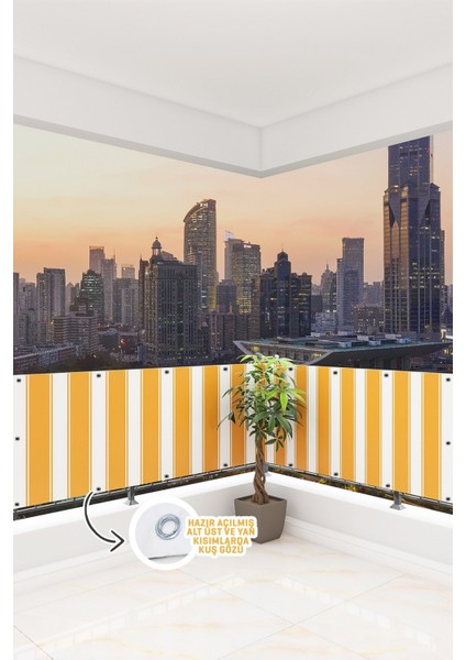 Balkon Demir Perdesi, 210 x 85 Sarı
