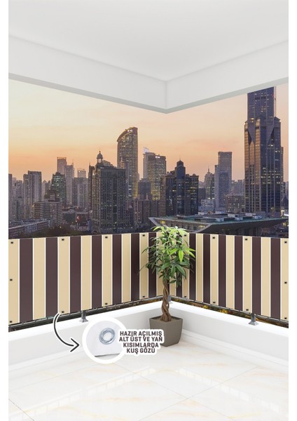 Balkon Demir Perdesi, 150 x 60 Kahverengi fiyatları