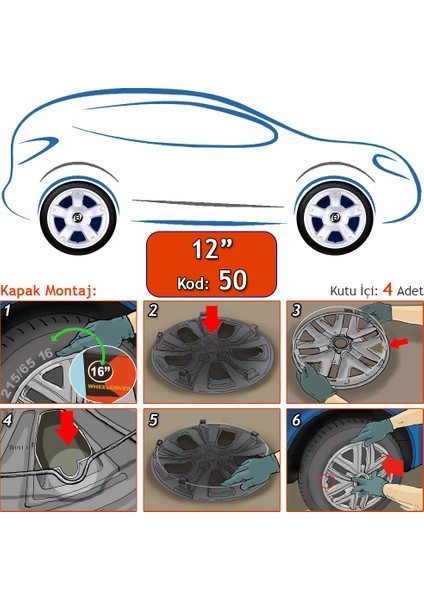 Kia Jant Kapağı 12 Inç Kırılmaz ve Esnek