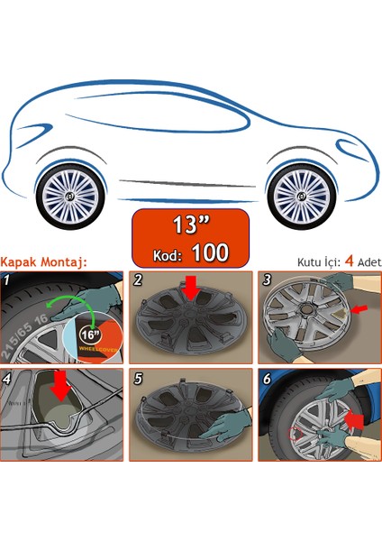 100 13 Inç Jant Kapağı Sks Üniversal fiyatları