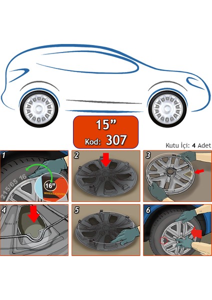 Opel Corsa Jant Kapağı 15 Inç Kırılmaz ve Esnek
