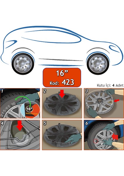 Volkswagen Jant Kapağı 16 Inç Kırılmaz ve Esnek