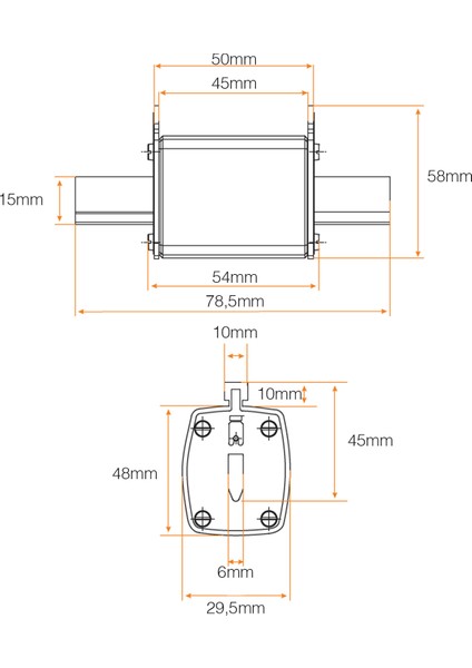 NH00 160A Bıçaklı Sigorta Buşonu Boy: 00 Hrc Fuse Tek Indikatörlü
