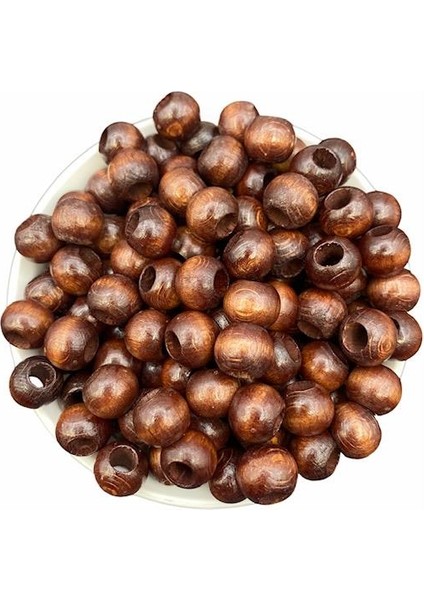14MM Kahverengi Ahşap,tahta Boncuk (100GR,~120 Adet Boncuk) fiyatları