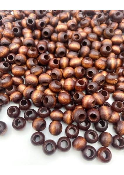 12MM Kahverengi Ahşap,tahta Boncuk (100GR,~200 Adet Boncuk)