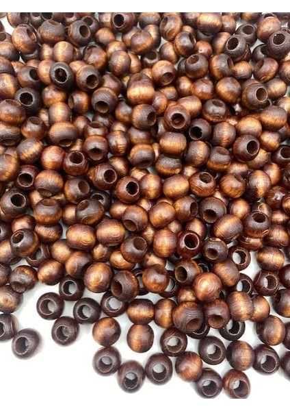 12MM Kahverengi Ahşap,tahta Boncuk (100GR,~200 Adet Boncuk)