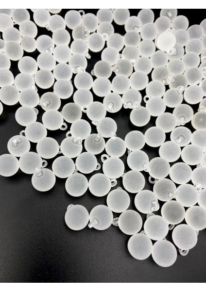 12MM Mat Buzlu Akrilik Kulplu Boncuk,top Boncuk (100GR,~90 Adet Boncuk )