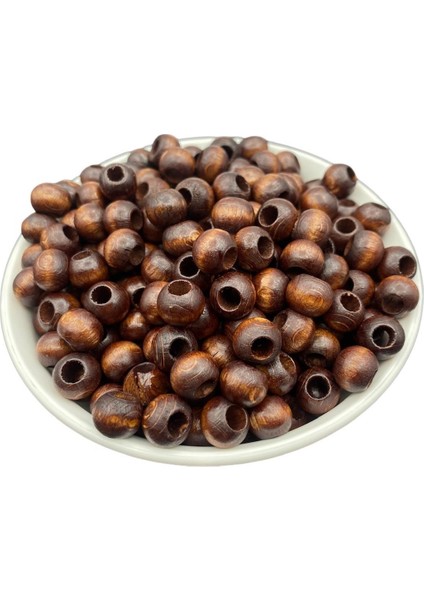 10MM Kahverengi Ahşap,tahta Boncuk (100GR,~310 Adet Boncuk) fiyatları
