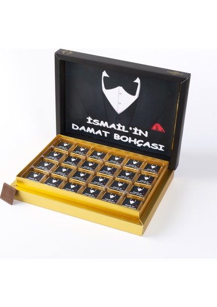 İsme Özel Sargılı Madlen Damat Bohçası Çikolatası 72'li