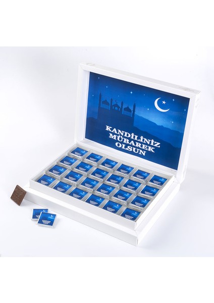 İsme Özel Sargılı Madlen Hediyelik Çikolata-Kandil 72 Madlen Çikolata