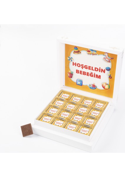 Bebek İsme Özel Sargılı Madlen Çikolata 32 Madlen Çikolata