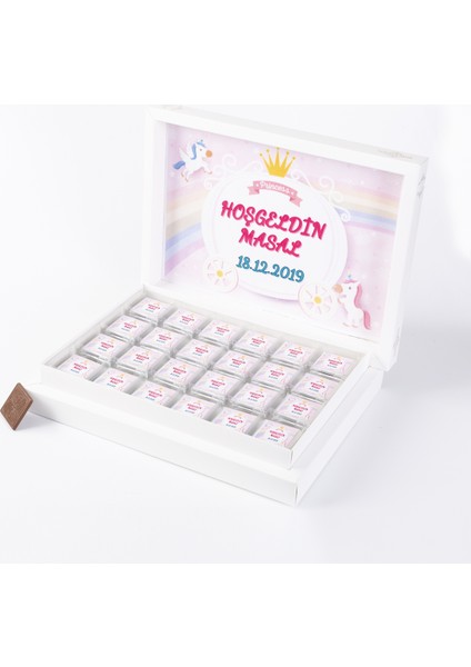 Kız Bebek İsme Özel Sargılı Madlen Çikolata 72'li Madlen