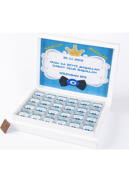 İsme Özel Sargılı Madlen Sünnet Çikolatası 48'li Madlen