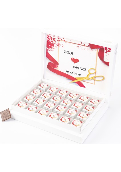 İsme Özel Sargılı Madlen Nişan Çikolatası 72'li