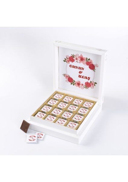 İsme Özel Sargılı Madlen Nişan Çikolatası 32'li