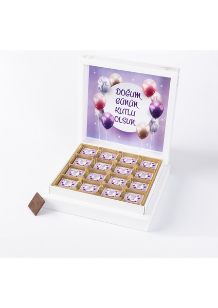 İsme Özel Sargılı Madlen Hediyelik Çikolata-Doğum Günü 32 Madlen Çikolata