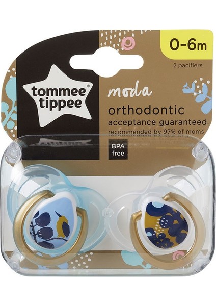 Tommee Tippee Yalancı Emzik Moda Blue-Bird | 0-6 Ay, 2 Adet