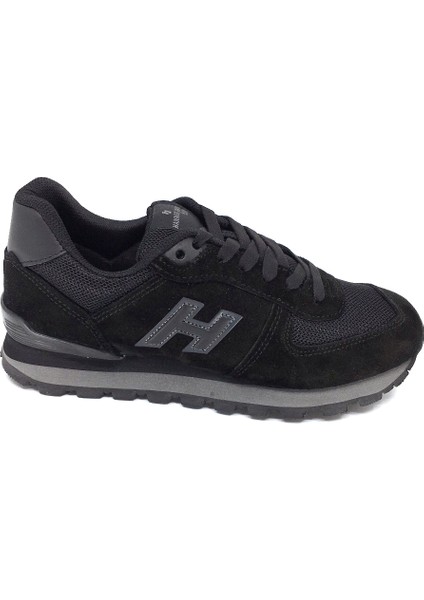 Hammerjack Peru 102-19250 Siyah-Füme Hakiki Deri Sneaker Ayakkabı
