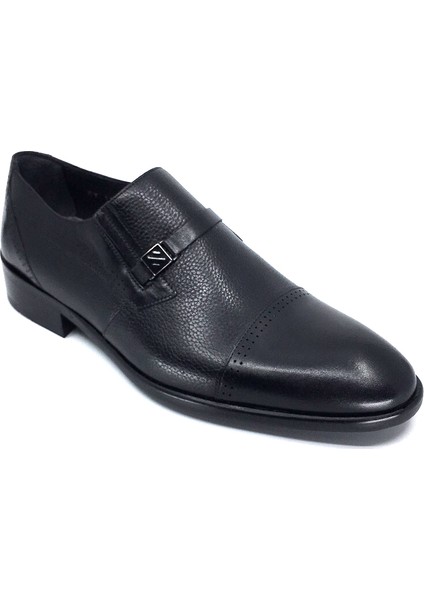 1123 Siyah Tokalı Lazer Kesim Delikli Bağcıksız Neolit Taban Klasik Günlük Erkek Ayakkabı fırsatları