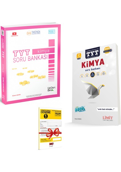 TYT Kimya Soru Bankası ve Limit Yayınları TYT Kimya Soru Bankası Seti + Deneme