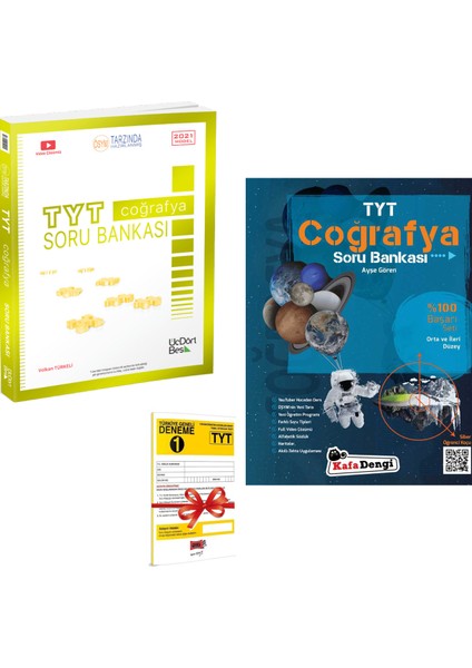 TYT Coğrafya Soru Bankası ve Kafadengi TYT Coğrafya Soru Bankası Seti + Deneme