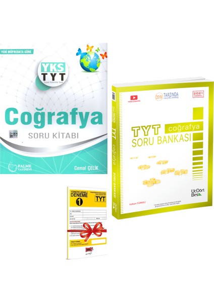 TYT Coğrafya Soru Kitabı ve 345 Yayınları TYT Coğrafya Soru Bankası Seti - Deneme