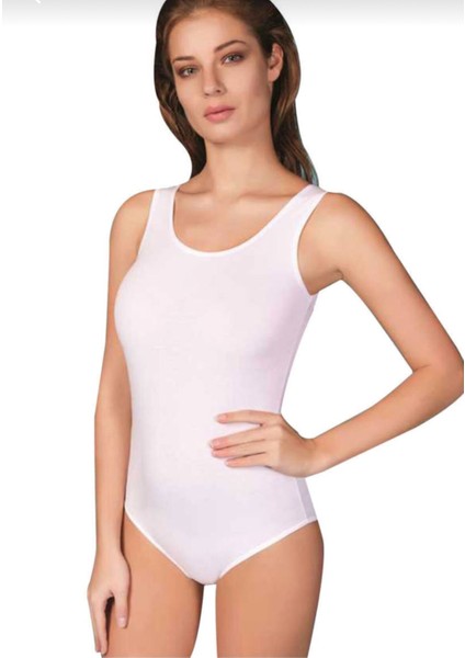 Beyaz 6 Lı Paket Pamuklu Likralı Kalın Askılı Çıtçıt Lı Zıbın Body Atlet Berrak