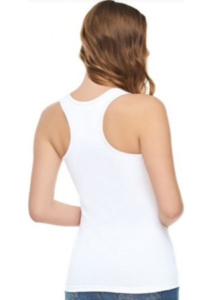 Kadın Beyaz 6 Lı Paket Elestan Likralı Spor Atlet 0145