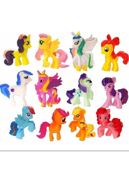 12 Figür Kanatlı Pony Oyuncak Atlar