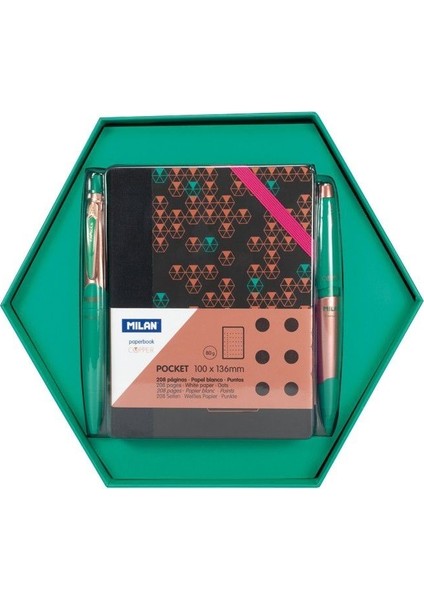 Copper Edition Box Altıgen Siyah Kutu Bakır Seti