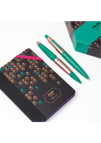 Copper Edition Box Altıgen Siyah Kutu Bakır Seti