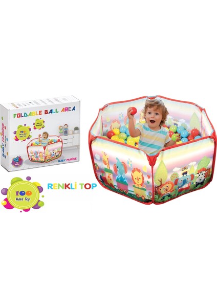 Katlanabilir Top Havuzu + 6 cm 100 Adet Havuz Topu fırsatları