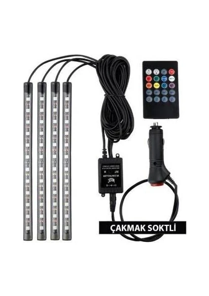 Araç Içi LED Ayak Altı LED Kumandalı Müzik Duyarlı