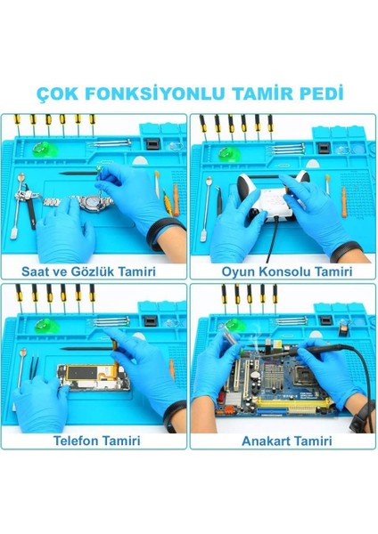 Tamir Pedi 45X30 cm Isıya Dayanıklı Silikon Çalışma Tamir Pedi fiyatları