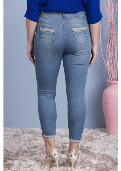 Yama Detaylı Kot Pantolon
