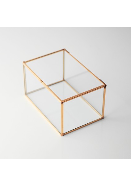 Bakır Kapaklı Takı Aksesuar Çikolata Kutusu 15X10X8CM