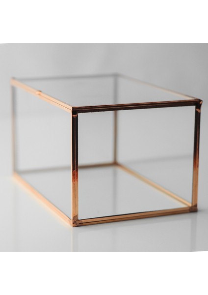 Bakır Kapaklı Takı Aksesuar Çikolata Kutusu 15X10X8CM