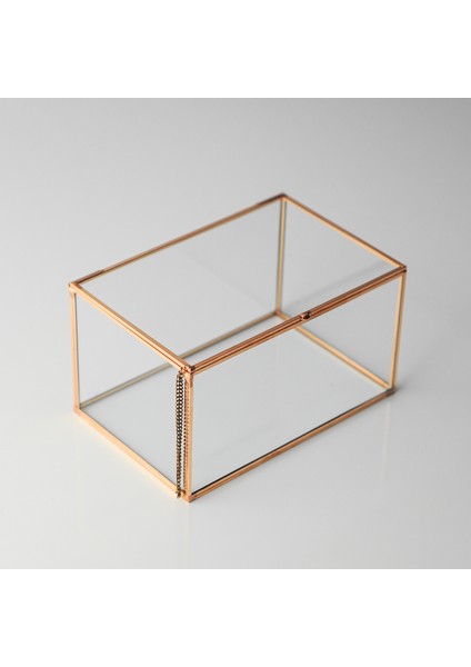 Bakır Kapaklı Takı Aksesuar Çikolata Kutusu 15X10X8CM