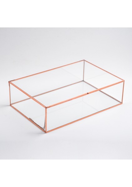 Bakır Rose Gold Geometrik Kapaklı Kutu 30X20X8CM fiyatları
