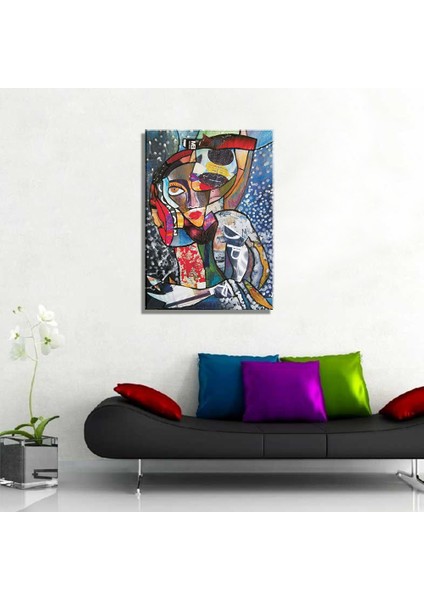 Tuhaf Aşk Soyut Yağlı Boya Reprodüksiyon Kanvas Tablo TBL1608 (35X50 Cm)