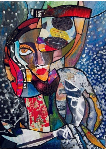 Tuhaf Aşk Soyut Yağlı Boya Reprodüksiyon Kanvas Tablo TBL1608 (35X50 Cm)